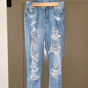 AE Distressed High Waisted Boyfriend Jeans
